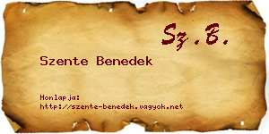 Szente Benedek névjegykártya