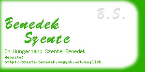 benedek szente business card